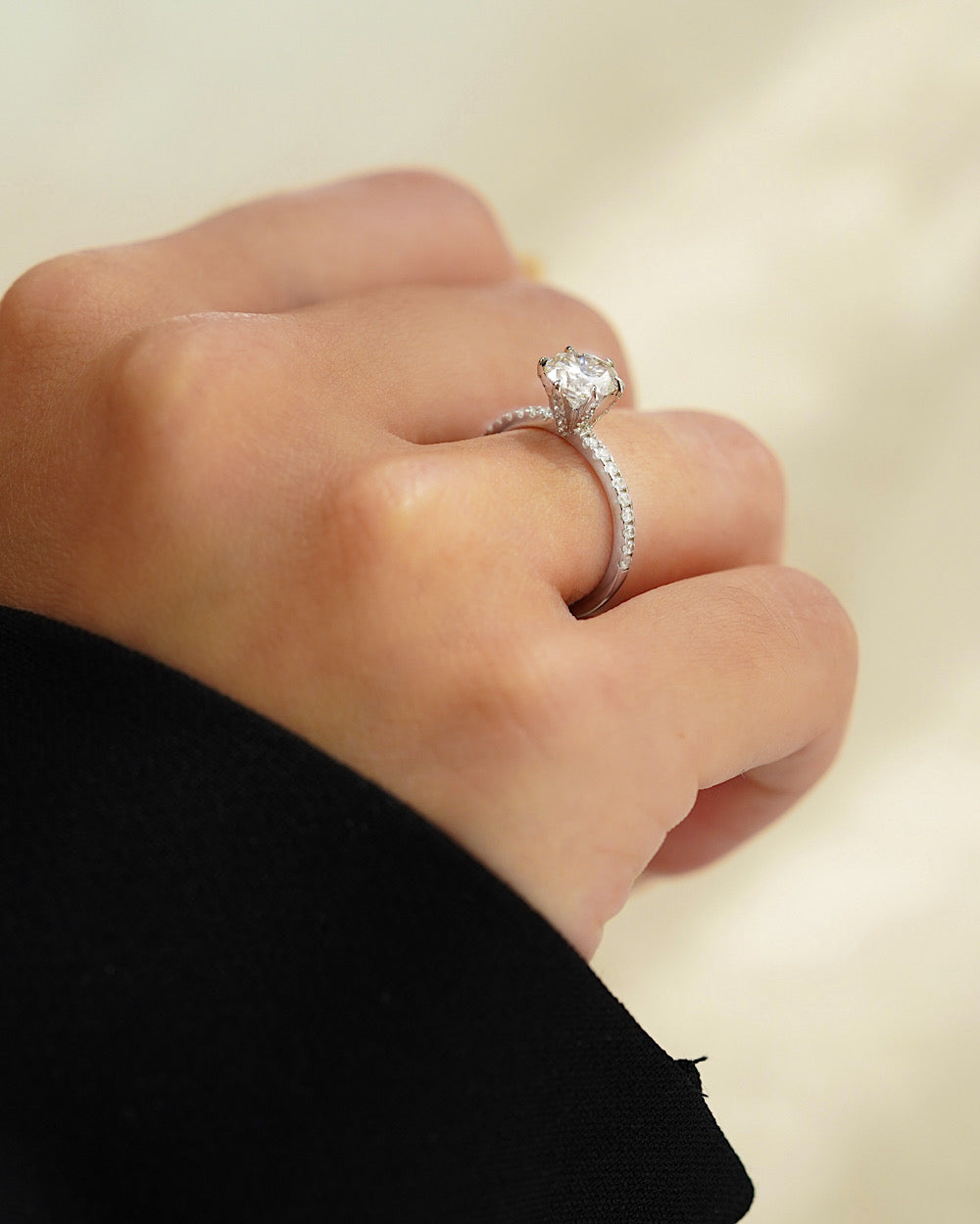 Anel Solitário Dakota Moissanite 1ct