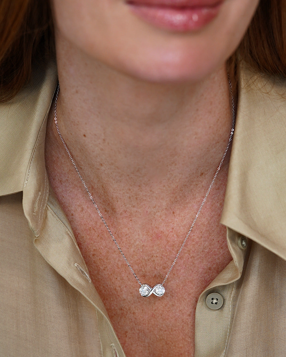 Colar Infinito Double Moissanite