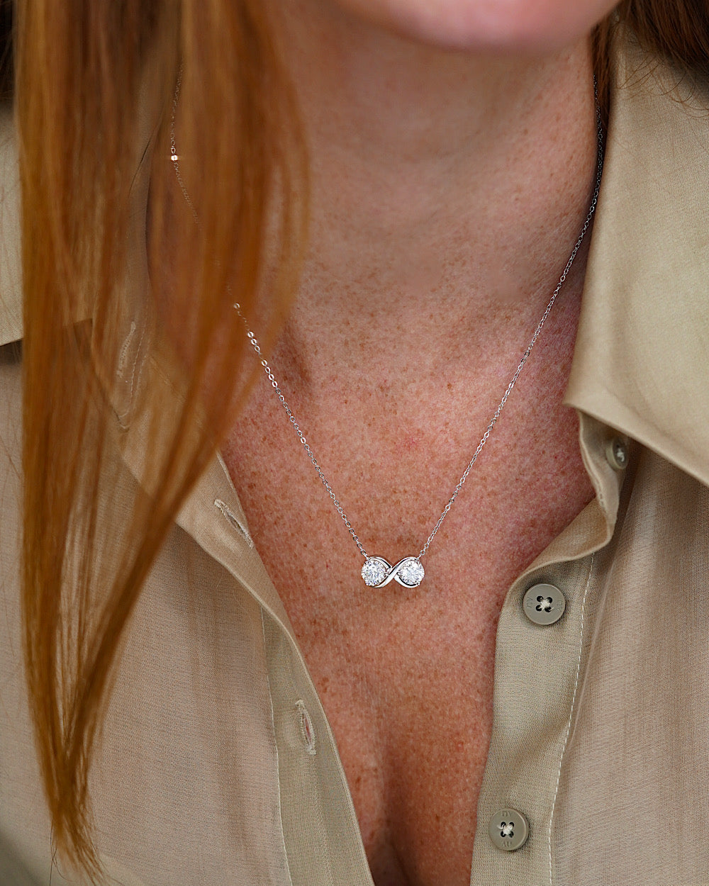 Colar Infinito Double Moissanite