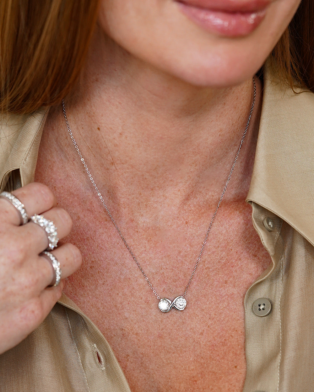 Colar Infinito Double Moissanite