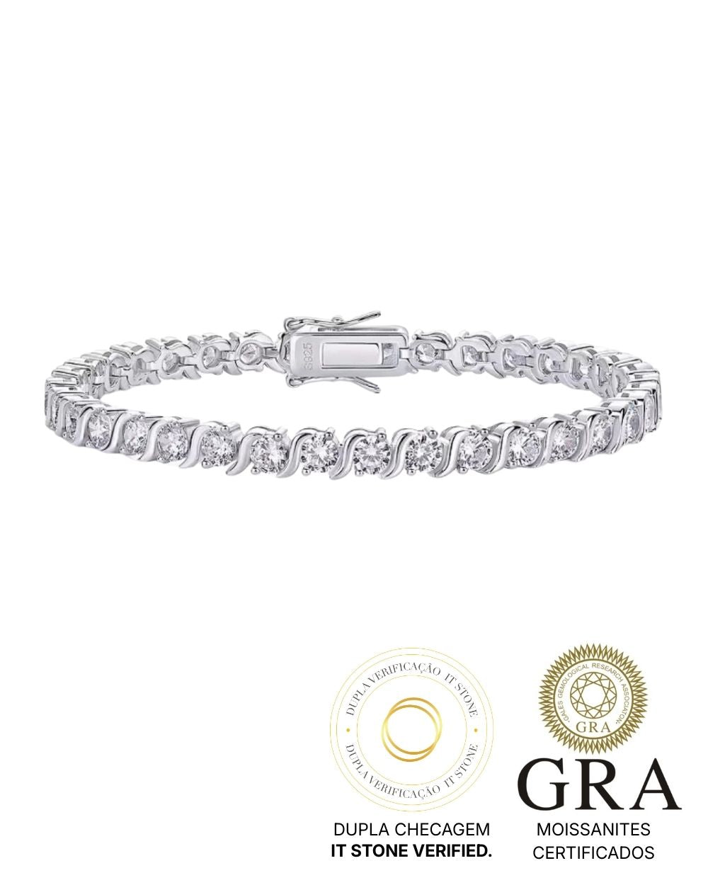 Pulseira Riviera Charlize Moissanite Luxo