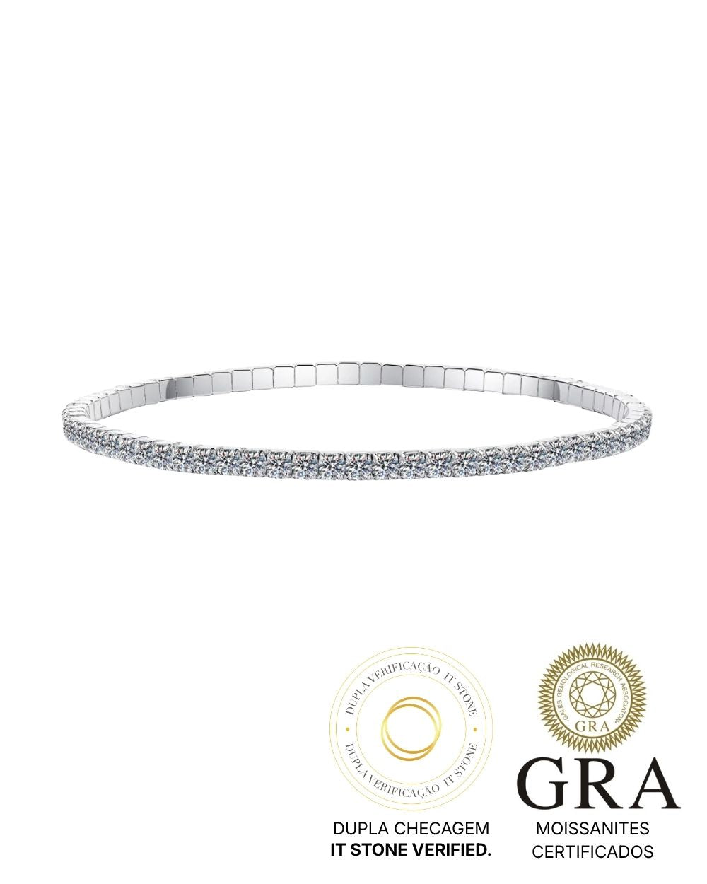 Pulseira Riviera Moissanite Extensible 2,5 mm