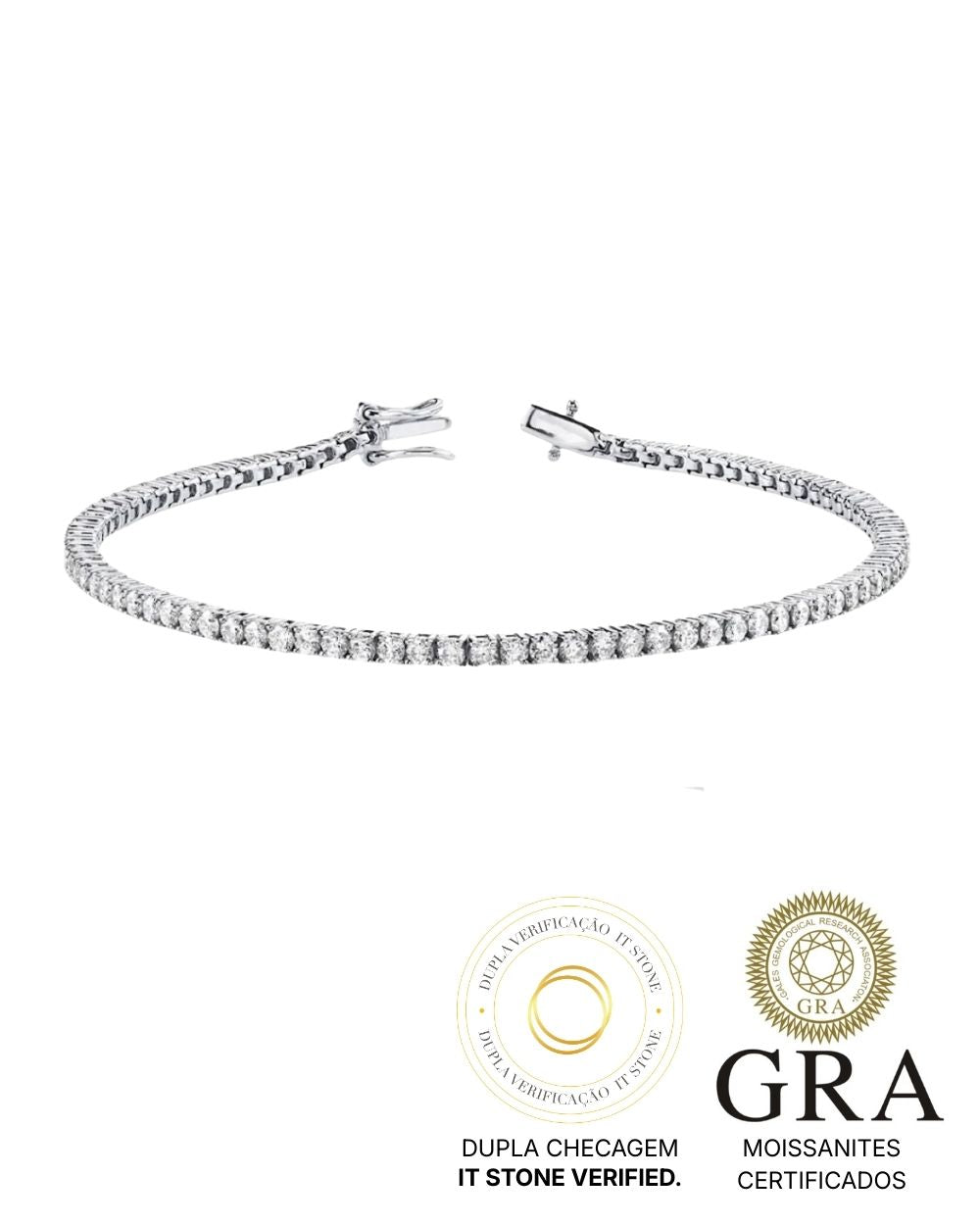 Pulseira Riviera Moissanites 2mm