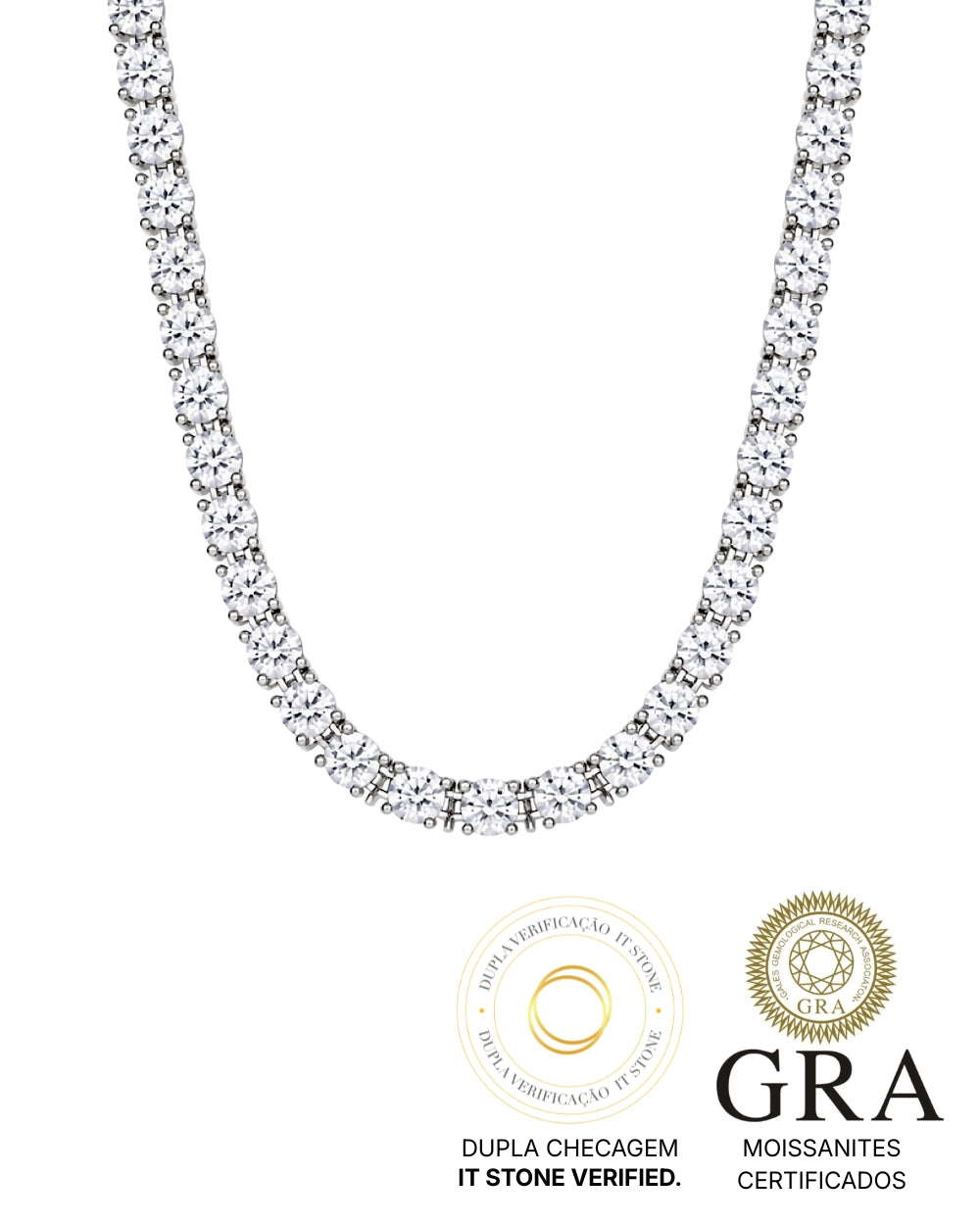Colar Riviera Classique Moissanite 1ct 40cm