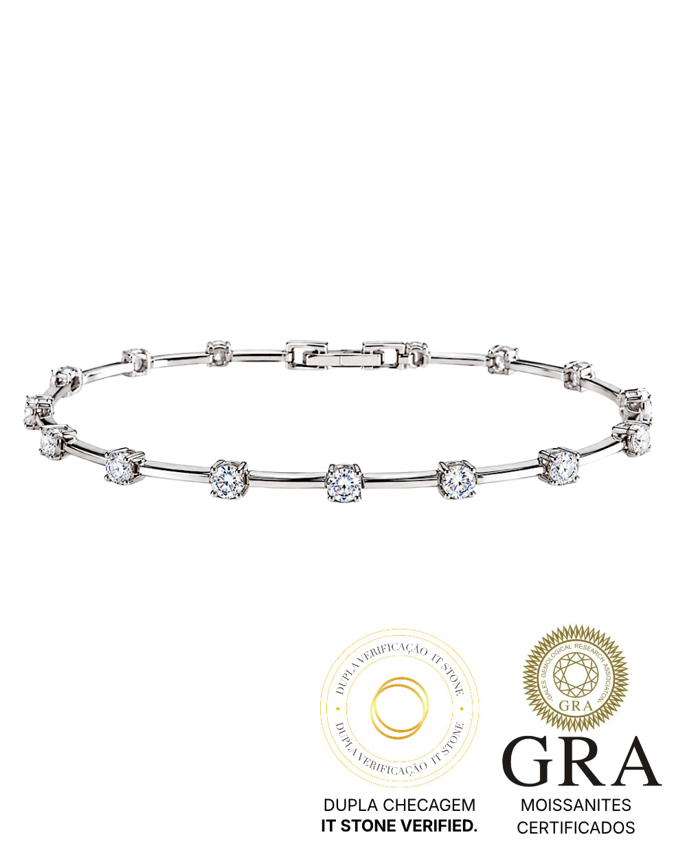 Pulseira Riviera Moissanite Fio Faca