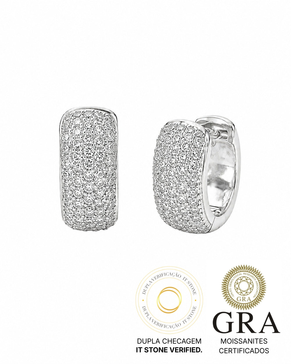 Argola Pavê Bold Moissanite