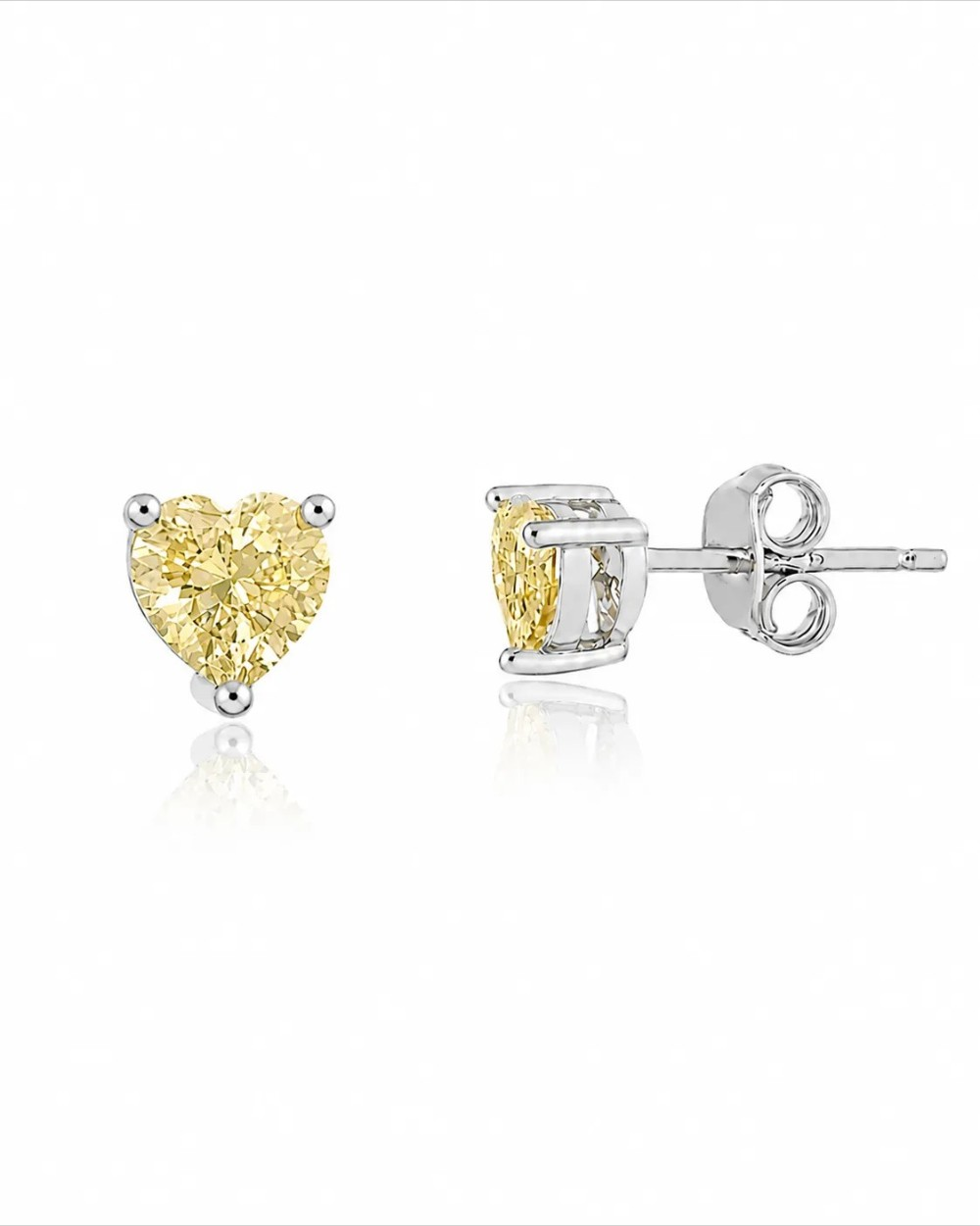 Brinco Simple Heart Fancy Yellow