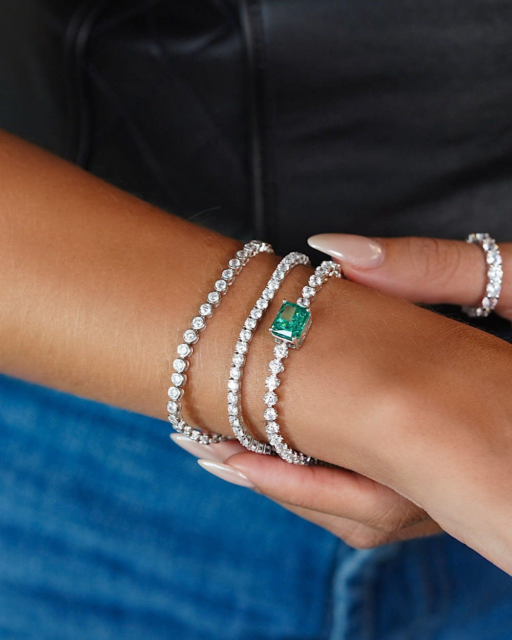 Pulseira Riviera Rectangle Apatita Verde