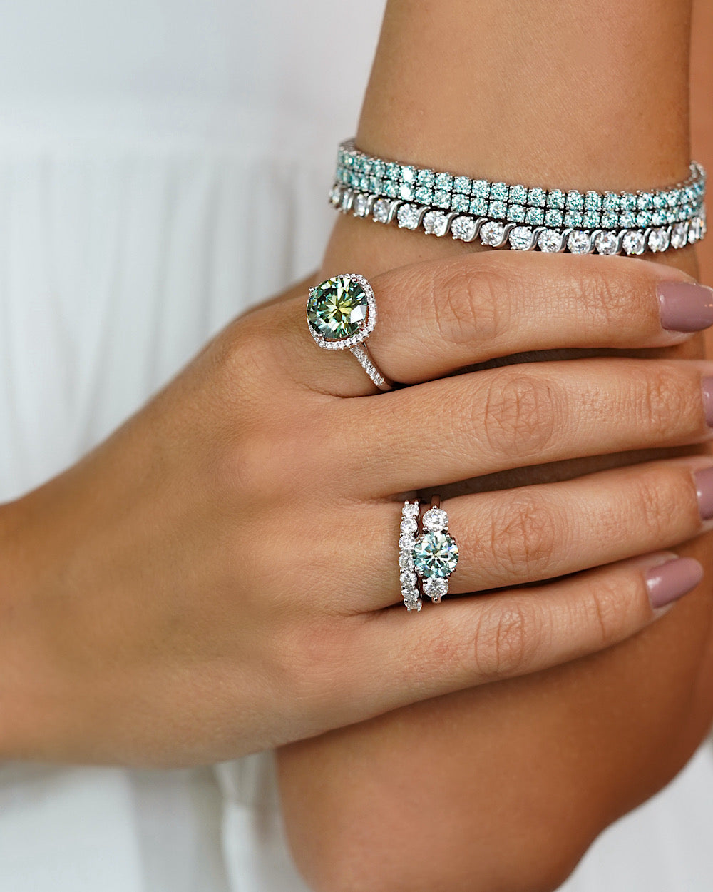 Anel 3 Pedras Jasmine Moissanite 2ct