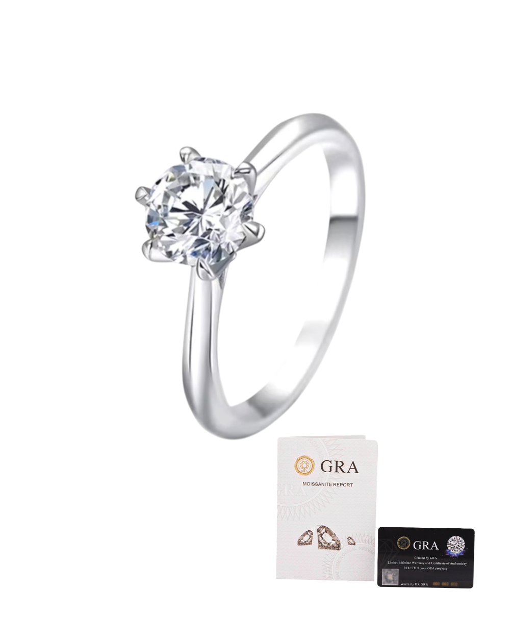 Anel Solitário Clássico Moissanite 0.5ct