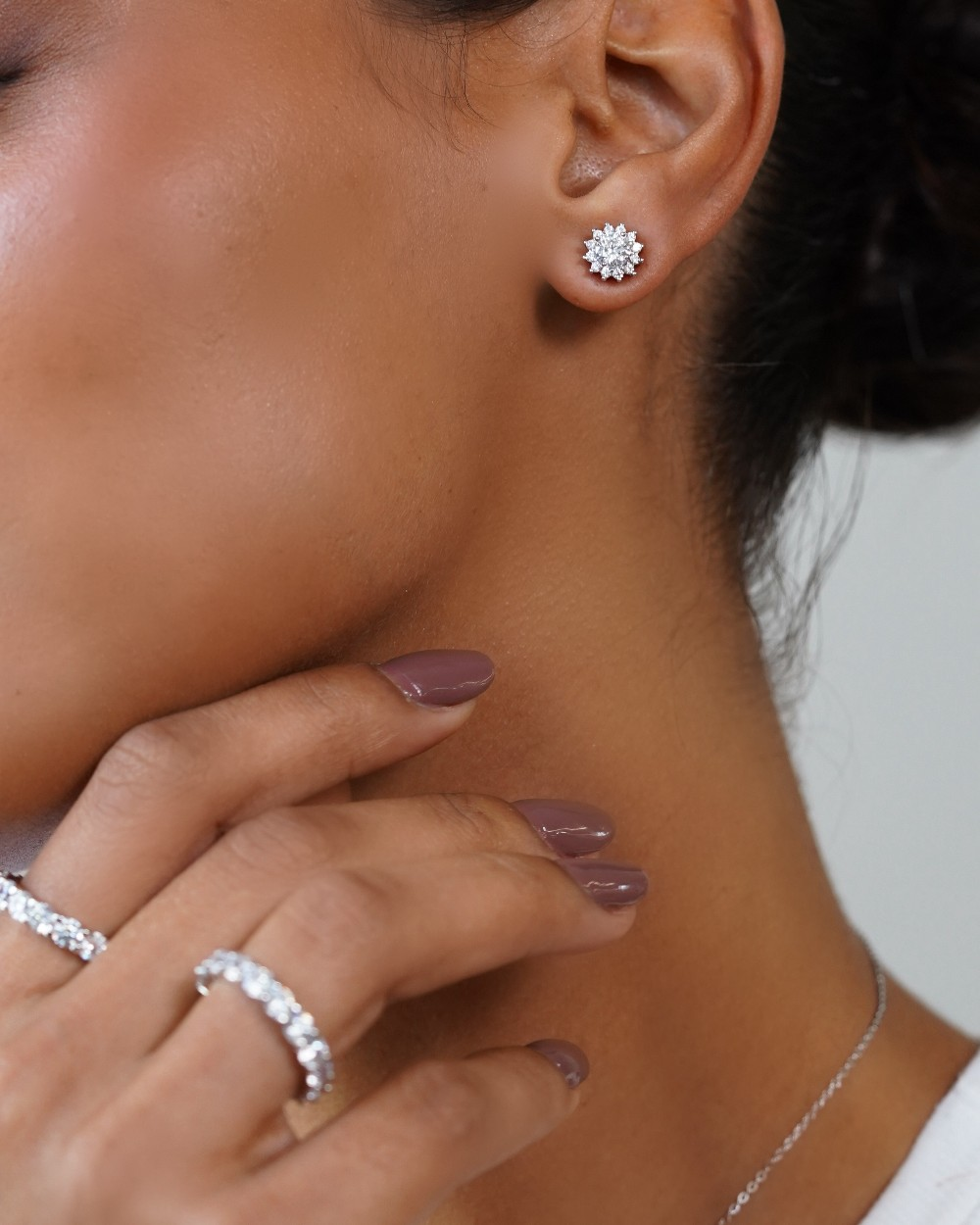 Brinco Sunflower Flower Moissanite 0.5ct